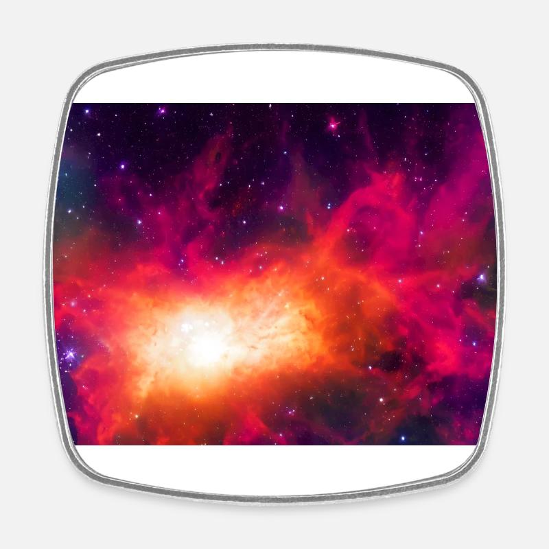 Cosmic Nebula in Space 1 - Square fridge magnet - white