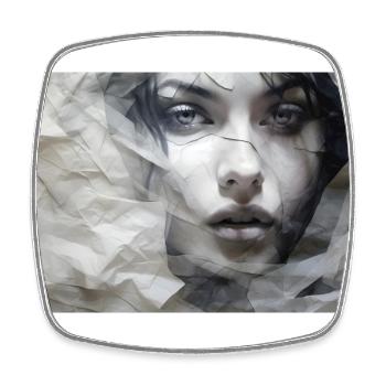 Shy woman - Square fridge magnet - white - Front