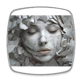 Shy woman - Square fridge magnet - white - Front