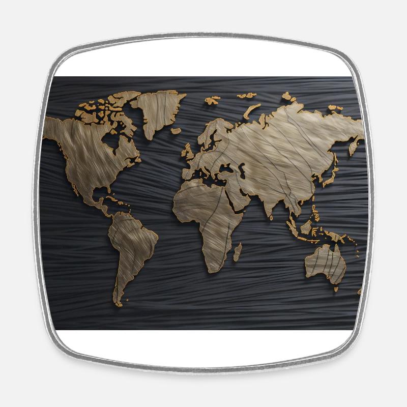 World Map Vintage - Square fridge magnet - white