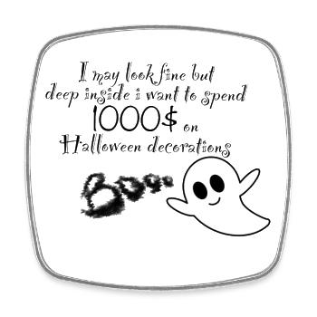 Geist Halloween - Viereckiger Kühlschrankmagnet - Weiß - Vorne