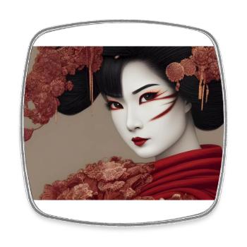 Geisha Asuka - Square fridge magnet - white - Front