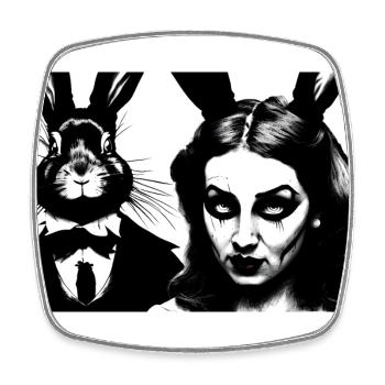 Alice #4 - Viereckiger Kühlschrankmagnet - Weiß - Vorne