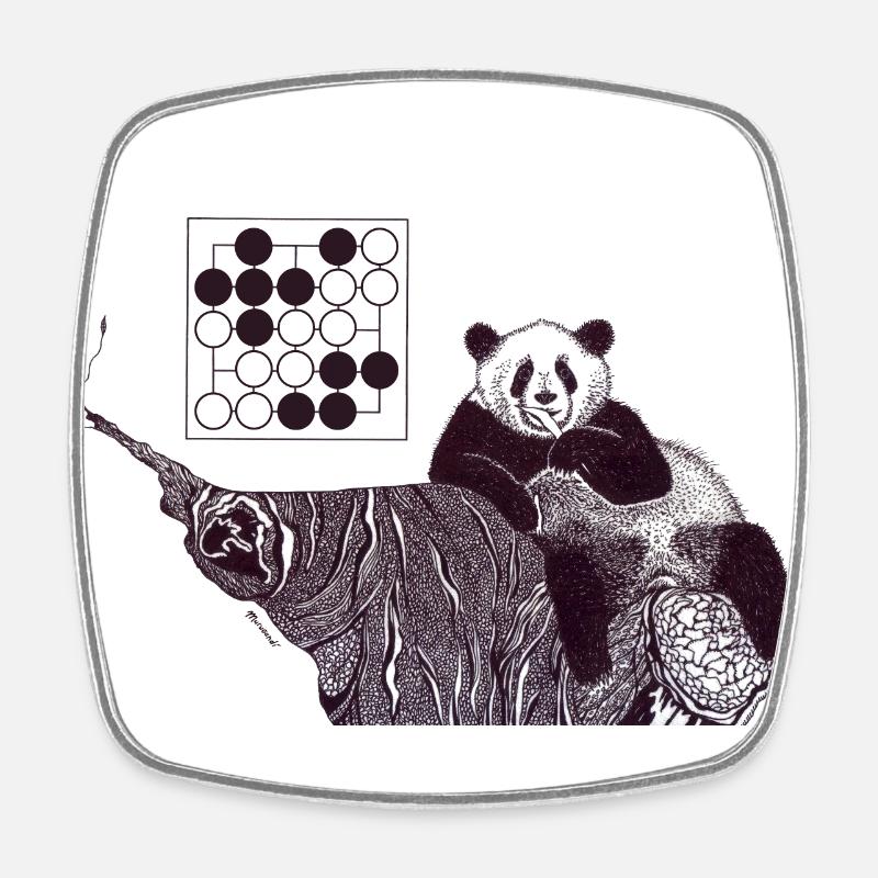Panda 5x5 Seki - Viereckiger Kühlschrankmagnet - Weiß