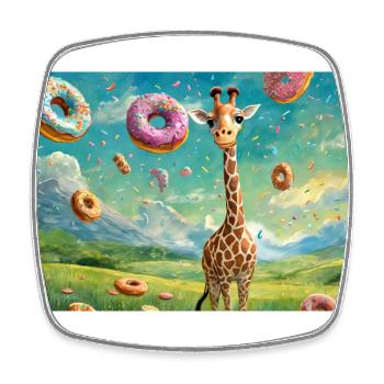 Girafe au pays du lait et du miel - Magnet carré - blanc - Devant