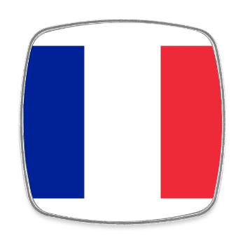 France - Magnet carré - blanc - Devant