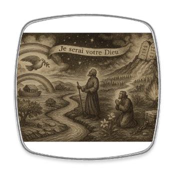 Ich werde dein Gott sein - Viereckiger Kühlschrankmagnet - Weiß - Vorne