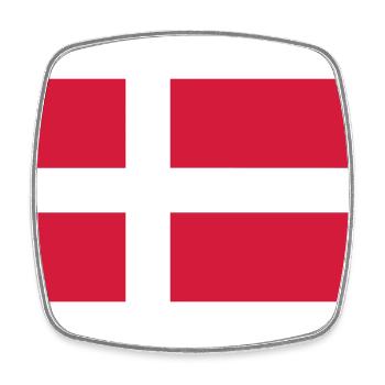 Drapeau du Danemark - Magnet carré - blanc - Devant