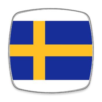 Drapeau de la Suède - Magnet carré - blanc - Devant