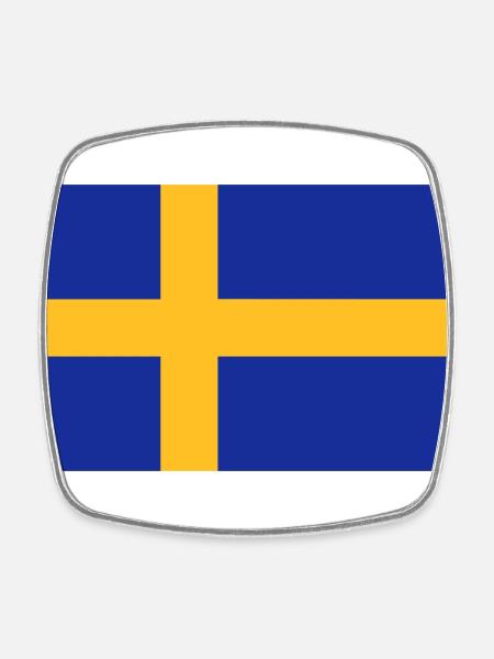 Schweden Flagge - Viereckiger Kühlschrankmagnet - Weiß