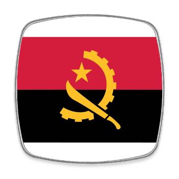 Drapeau angolais - Magnet carré - blanc - Devant