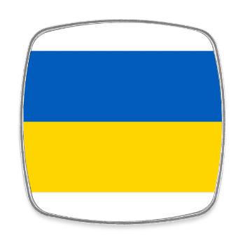 Drapeau de l’Ukraine - Magnet carré - blanc - Devant