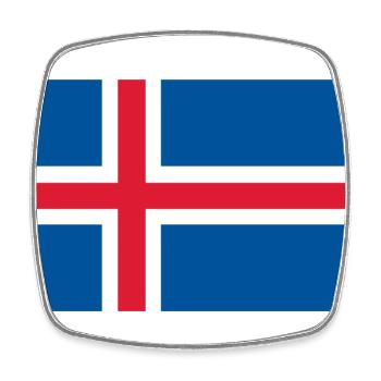 Island Flagge - Viereckiger Kühlschrankmagnet - Weiß - Vorne