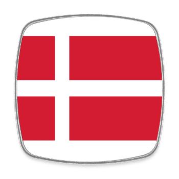 Dänemark Flagge - Viereckiger Kühlschrankmagnet - Weiß - Vorne