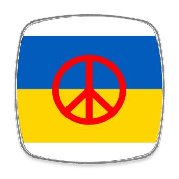 Ukraine - Viereckiger Kühlschrankmagnet - Weiß - Vorne