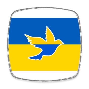 Ukraine friedenstaube - Viereckiger Kühlschrankmagnet - Weiß - Vorne
