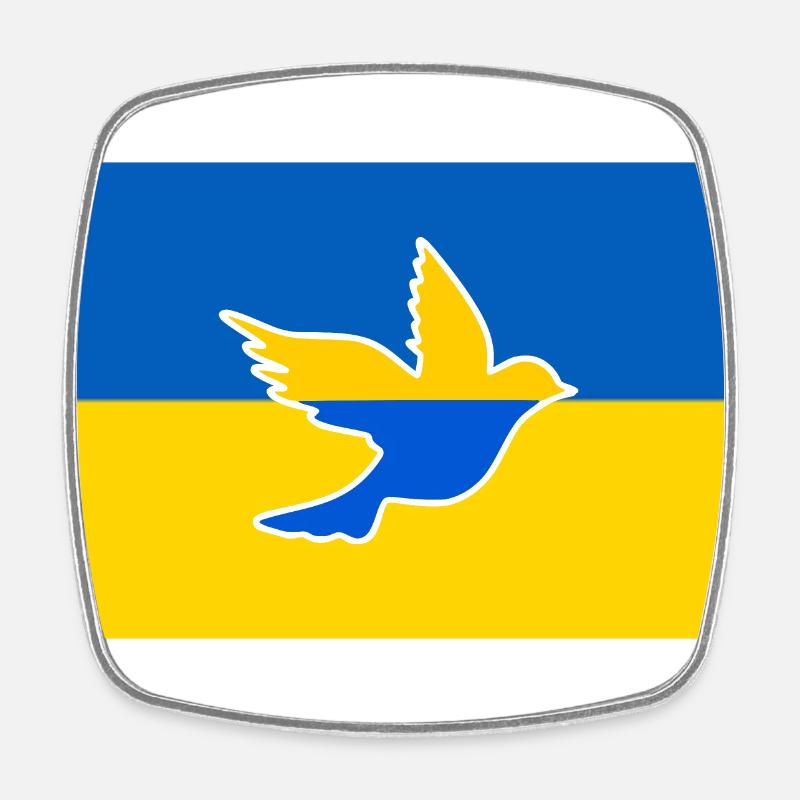 Colombe de la paix ukrainienne - Magnet carré - blanc