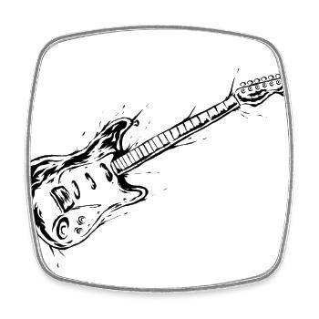 E-Gitarre - Viereckiger Kühlschrankmagnet - Weiß - Vorne