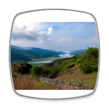 Mawddach Estuary in Snowdonia, North Wales - Square fridge magnet - white - Front