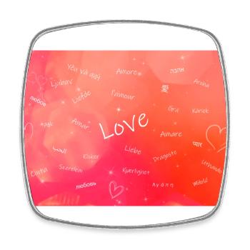 Le mot LOVE dans de nombreuses langues - Magnet carré - blanc - Devant