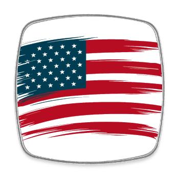 Amerika USA US Fahne - Viereckiger Kühlschrankmagnet - Weiß - Vorne