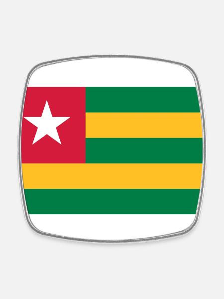 Togo Flagge - Viereckiger Kühlschrankmagnet - Weiß