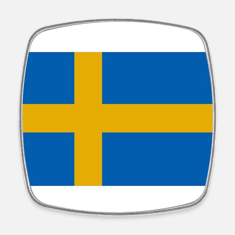Drapeau de la Suède - Magnet carré - blanc