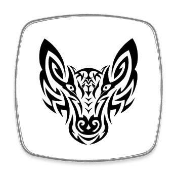 Wolf - Square fridge magnet - white - Front