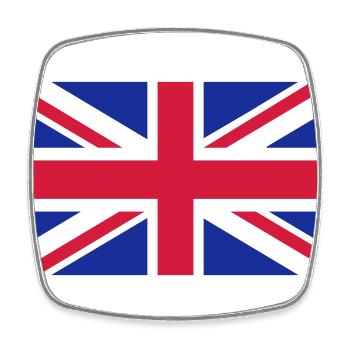 Vereinigtes Königreich Flagge (Union Jack) - Viereckiger Kühlschrankmagnet - Weiß - Vorne
