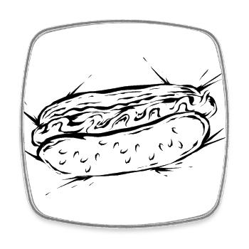 Hot dog - Square fridge magnet - white - Front