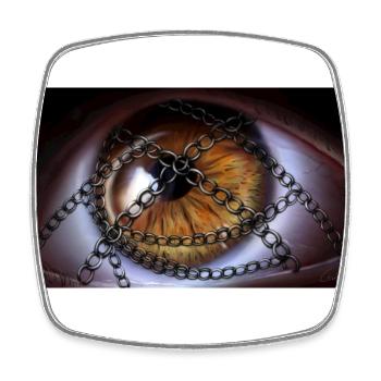 Eye with chains - Square fridge magnet - white - Front