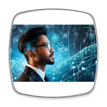 ein Nerd in der digitalen Welt - Viereckiger Kühlschrankmagnet - Weiß - Vorne
