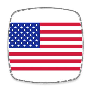 USA Flag - Magnet carré - blanc - Devant