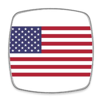 United States - Square fridge magnet - white - Front