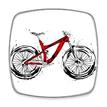 Mountainbike - Viereckiger Kühlschrankmagnet - Weiß - Vorne