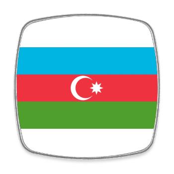 Azerbaïdjan - Magnet carré - blanc - Devant