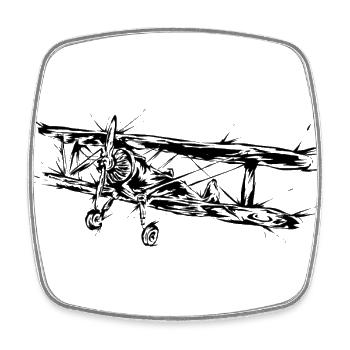 Airplane Pilot - Square fridge magnet - white - Front