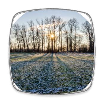 Soleil d’hiver - Magnet carré - blanc - Devant