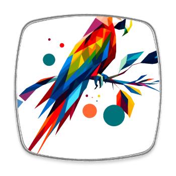 Abstract Macaw - Square fridge magnet - white - Front