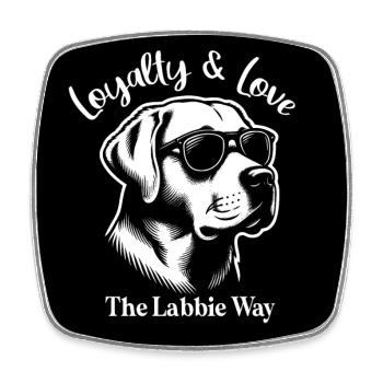 Labrador Retriever Loyalty Soul Dog - Square fridge magnet - white - Front