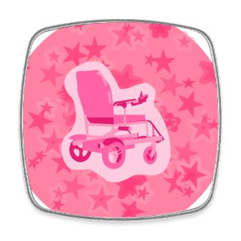 Le handicap n’est pas l’incapacité – E-Wheelchair Button mi - Magnet carré - blanc - Devant