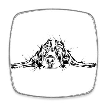Dog tired - Square fridge magnet - white - Front