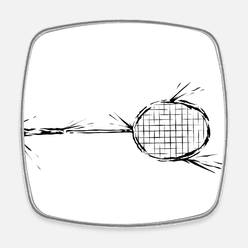 Badminton - Magnet carré - blanc