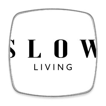 Slow Living - Viereckiger Kühlschrankmagnet - Weiß - Vorne