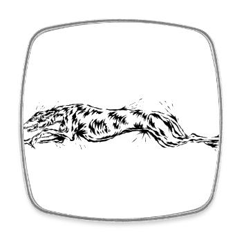 Greyhound - Square fridge magnet - white - Front