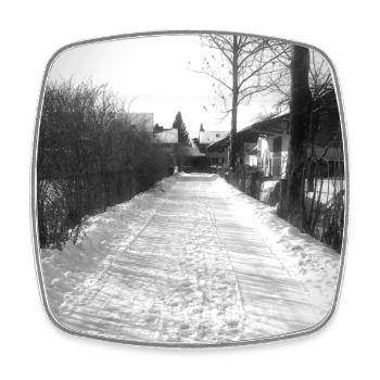 Mit Schnee bedeckter Weg - Viereckiger Kühlschrankmagnet - Weiß - Vorne