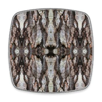 Decorative pattern based on tree bark - Square fridge magnet - white - Front