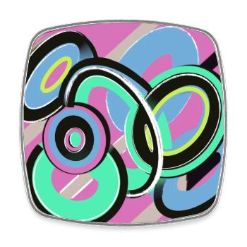 Cool Bonne humeur Rétro Pop Art Design Abstrait - Magnet carré - blanc - Devant