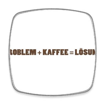 Problem + Kaffee= Lösung - Der Lösung auf der Spur - Viereckiger Kühlschrankmagnet - Weiß - Vorne