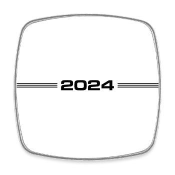 2024 year - Square fridge magnet - white - Front